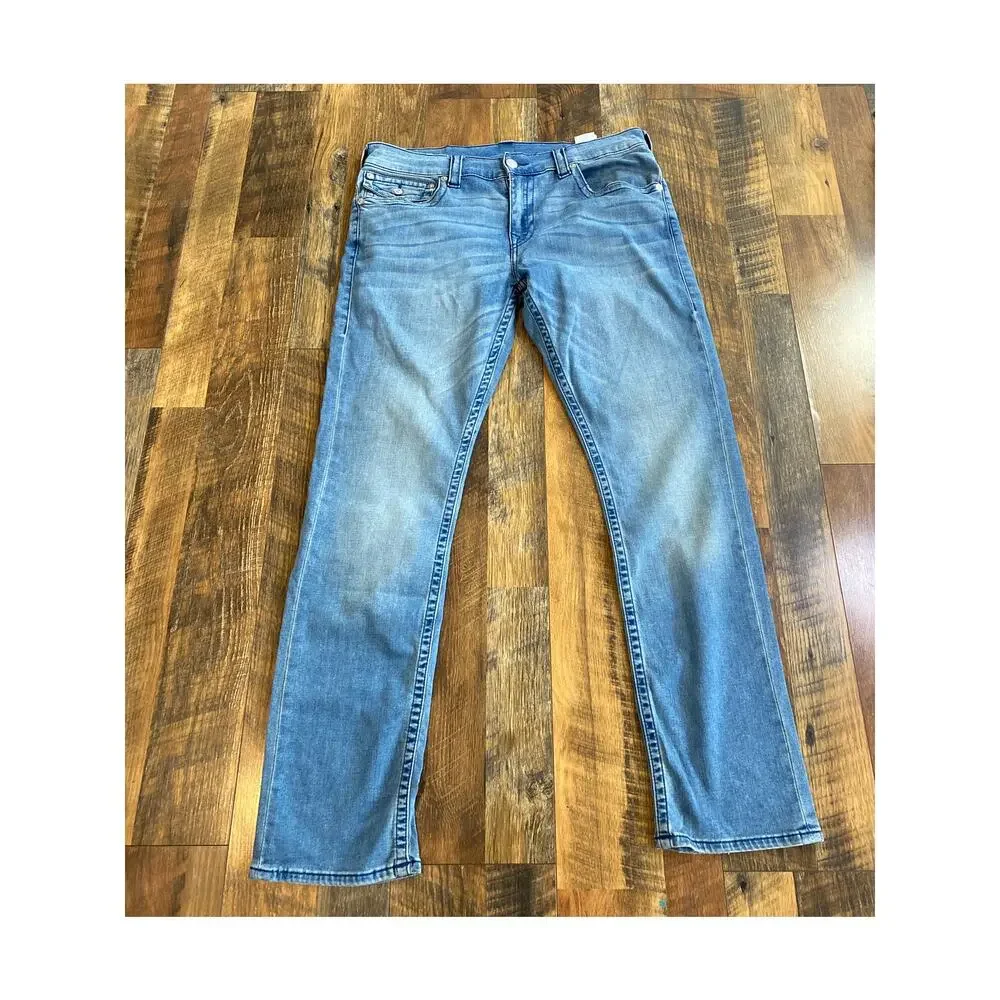 True Religion Ricky Relaxed Straight Jeans Size 34 Flap Pocket